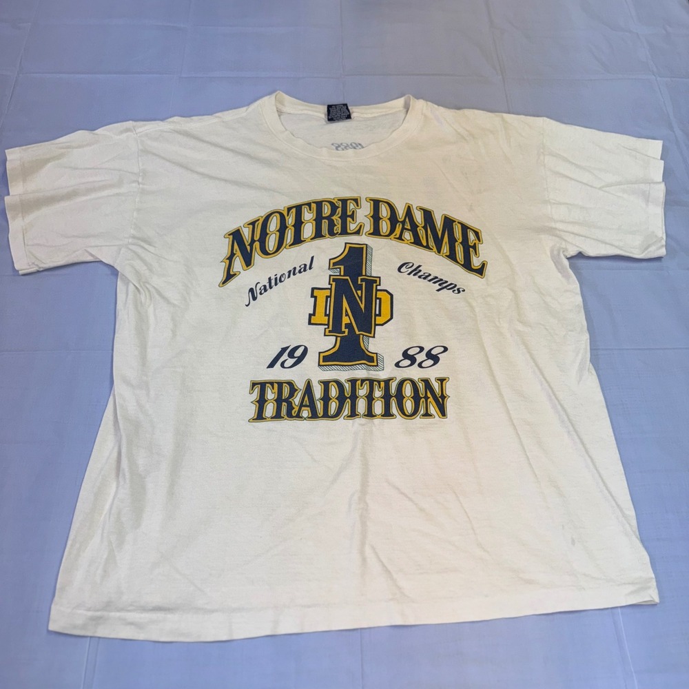 Vintage Notre Dame National‎ Champs 1988 JanSport XL T Shirt Irish Football
